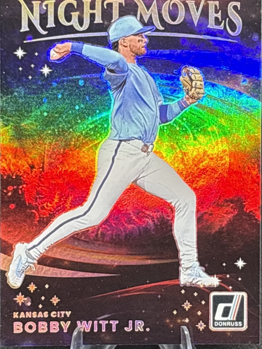 Panini Donruss Night Moves Bobby Witt Jr. - Prizm Baseball Card
